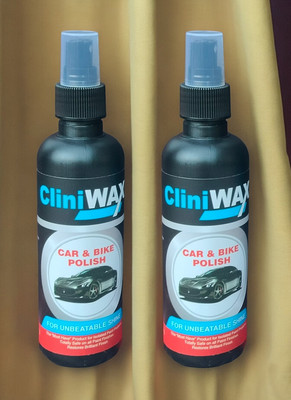 CLINIWAX Liquid Car Polish for Exterior, Headlight, Bumper, Chrome Accent, Dashboard, Leather, Metal Parts, Windscreen(400 ml, Pack of 2)