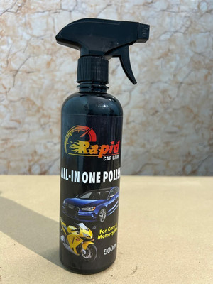 Rapid Liquid Car Polish for Exterior, Bumper, Metal Parts, Leather, Headlight, Windscreen, Dashboard(500 ml, Pack of 1)