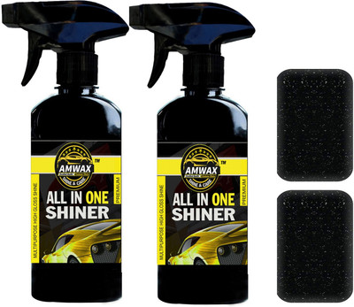 amwax Liquid Car Polish for Leather, Tyres, Dashboard, Exterior, Bumper(500 ml, Pack of 2)