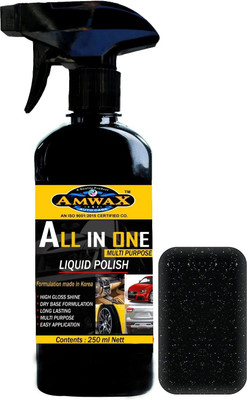 amwax Liquid Car Polish for Exterior, Leather, Dashboard, Metal Parts, Bumper, Tyres(250 ml)
