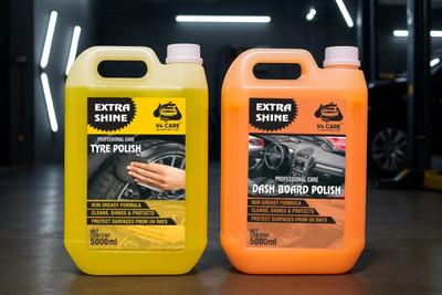 V4 CARE Liquid Car Polish for Dashboard, Tyres, Bumper(10000 ml, Pack of 2)