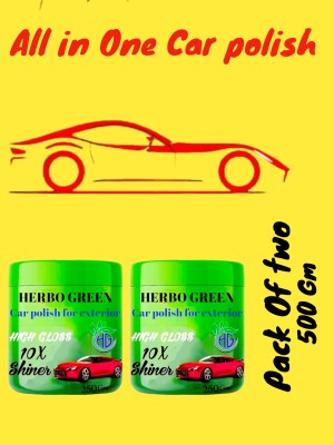 HERBO GREEN Paste Car Polish for Exterior, Dashboard, Chrome Accent, Metal Parts(500 g, Pack of 2)