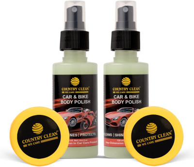 COUNTRY CLEAN Liquid Car Polish for Exterior(120 ml, Pack of 2)