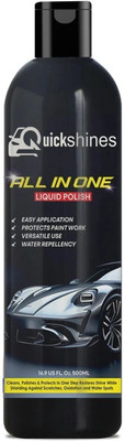 Quickshines Liquid Car Polish for Dashboard, Leather, Bumper, Chrome Accent, Exterior, Headlight, Tyres, Windscreen(500 ml, Pack of 1)