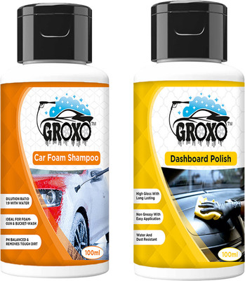 GROXO Liquid Car Polish for Bumper, Dashboard, Exterior, Leather, Tyres(100 ml, Pack of 2)