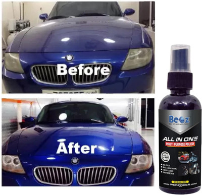 BEOZ Liquid Car Polish for Dashboard, Bumper, Metal Parts, Leather, Windscreen, Exterior(200 ml)