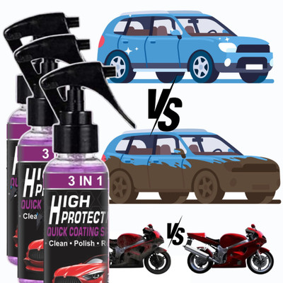 swiss gold Liquid Car Polish for Tyres, Dashboard, Leather, Windscreen, Headlight, Exterior(330 ml, Pack of 3)