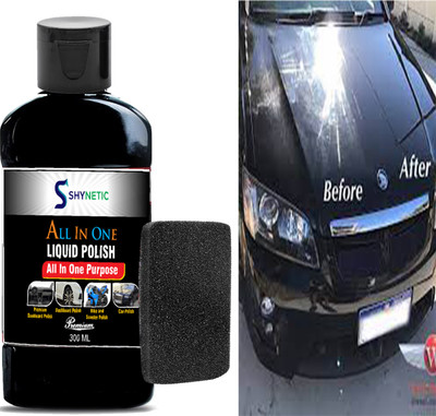 Shynetic Liquid Car Polish for Bumper, Chrome Accent, Dashboard, Exterior, Headlight, Leather, Metal Parts, Tyres(300 ml)