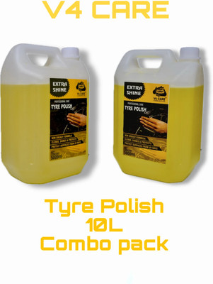 V4 CARE Liquid Car Polish for Tyres, Bumper(10000 ml, Pack of 2)