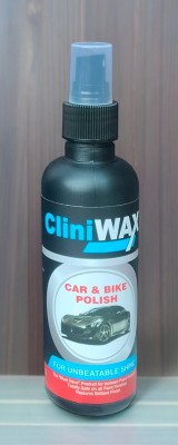 CLINIWAX Liquid Car Polish for Metal Parts, Chrome Accent, Bumper, Windscreen, Tyres, Metal Parts, Leather(200 ml, Pack of 1)