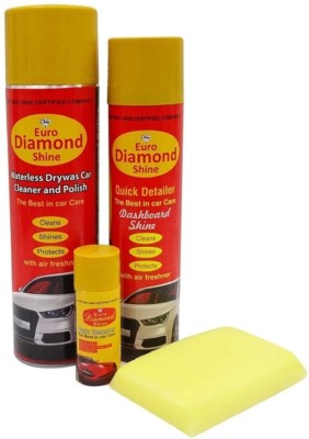 Euro Diamond Shine Liquid Car Polish for Bumper, Chrome Accent, Tyres, Dashboard, Leather, Windscreen, Headlight, Exterior, Metal Parts(1400 ml, Pack of 1)