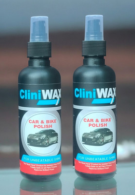 CLINIWAX Liquid Car Polish for Exterior, Headlight, Bumper, Chrome Accent, Dashboard, Leather, Metal Parts, Windscreen(400 ml, Pack of 2)
