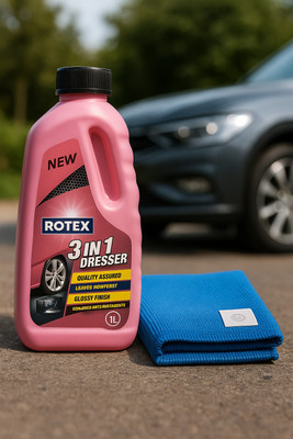 Rotex Liquid Car Polish for Dashboard, Exterior, Metal Parts, Bumper, Tyres(1000 ml)
