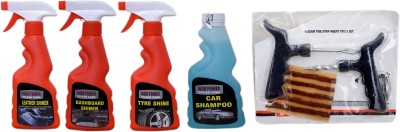 INDOPOWER TOP109-DASHBOARD SHINER SPRAY 250ML+CAR WASH SHAMPOO 250ml+ TYRE SHINER SPRAY 250ml+ LEATHER SHINER SPRAY 250ml+ COMBO PACK+ Tubelass smart Panchar Kit. Car Washing Liquid(1000 ml) INDOPOWER TOP109-DASHBOARD SHINER SPRAY 250ML+CAR WASH SHAMPOO 250ml+ TYRE SHINER SPRAY 250ml+ LEATHER SHINER SPRAY 250ml+ COMBO PACK+ Tubelass smart Panchar Kit. Car Washing Liquid(1000 ml)
