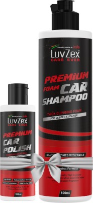 LuvZex CARE EVER Liquid Car Polish for Exterior, Bumper, Chrome Accent, Headlight, Metal Parts, Tyres, Windscreen(600 ml, Pack of 2)