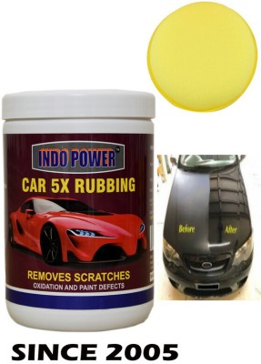 INDOPOWER BR1255-CAR WAX 5X RUBBING 1 kg.+ One Foam Applicator Pad. Car Washing Liquid(1000 ml)