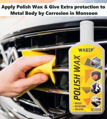 WASEF Paste Car Polish for Chrome Accent, Dashboard, Exterior, Leather, Metal Parts(100 g, Pack of 1)