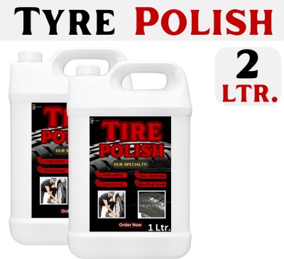 FLISKO Liquid Car Polish for Tyres(2000 ml, Pack of 2)