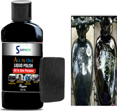 Shynetic Liquid Car Polish for Bumper, Chrome Accent, Dashboard, Exterior, Headlight, Leather, Metal Parts, Tyres(300 ml)