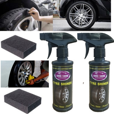 ADON SHINE Liquid Car Polish for Bumper, Chrome Accent, Dashboard, Exterior, Headlight, Leather, Metal Parts, Tyres(500 ml, Pack of 2)