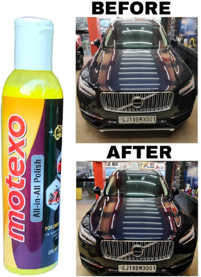 MOTEXO Liquid Car Polish for Metal Parts, Chrome Accent, Dashboard, Exterior, Leather, Headlight, Windscreen(200 ml, Pack of 1)