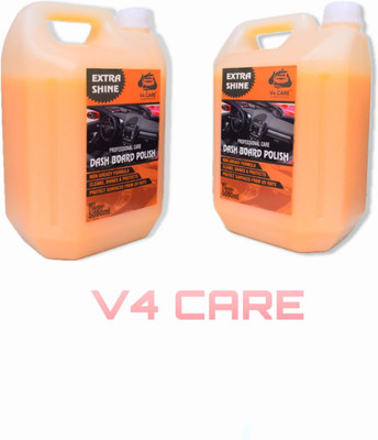 V4 CARE Liquid Car Polish for Dashboard, Tyres, Exterior, Leather, Bumper, Metal Parts(10000 ml, Pack of 2)