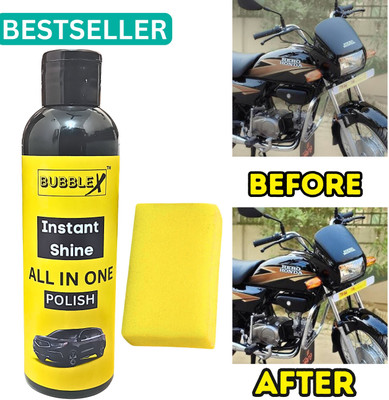 BUBBLEX Liquid Car Polish for Dashboard, Tyres, Bumper, Chrome Accent, Leather, Metal Parts(200 ml)