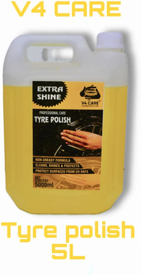 V4 CARE Liquid Car Polish for Tyres, Bumper(5000 ml, Pack of 1)