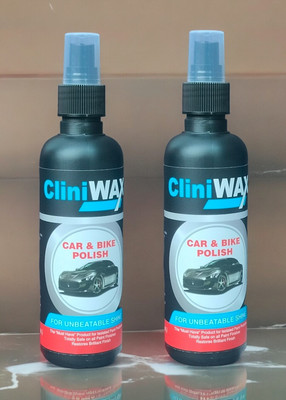 CLINIWAX Liquid Car Polish for Exterior, Headlight, Bumper, Chrome Accent, Dashboard, Leather, Metal Parts, Windscreen(400 ml, Pack of 2)