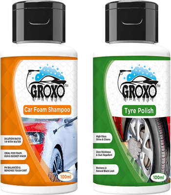 GROXO Liquid Car Polish for Tyres, Exterior, Metal Parts, Windscreen, Bumper(100 ml, Pack of 2)