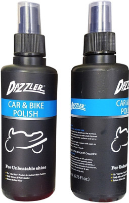 Dazzler Liquid Car Polish for Metal Parts, Dashboard, Chrome Accent, Exterior, Tyres, Windscreen, Bumper, Leather(400 ml, Pack of 2)