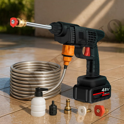 Wrixty High Pressure Car A47 Washer Gun with 48 V rechargeable Battery Pressure Washer