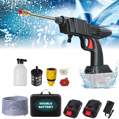 SELVIE Car Washer with 2 Rechargeable Batteries, Handheld Electric Water Gun Pressure Washer