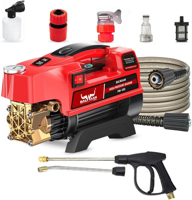 Balwaan Krishi PW-350 1800W 120-150 Bar 7.5L/min Brass Coated Pump, Bend Lance for Car Wash Pressure Washer