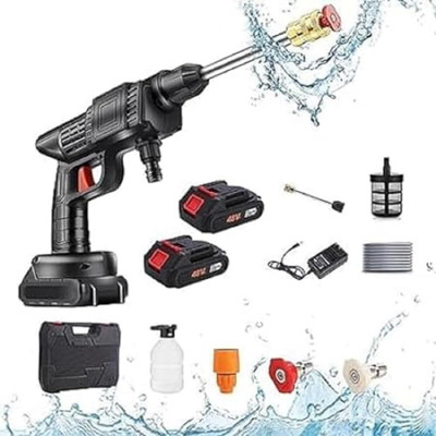 Psithurism Cordless Portable Pressure Washer with 2 Rechargeable Battery Pressure Washer