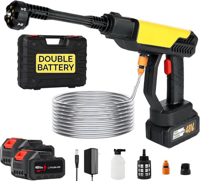 Tazomi 48V Cordless Portable Water Gun for Car Wash Bike Washing Nozzle and 5M HosePipe Pressure Washer