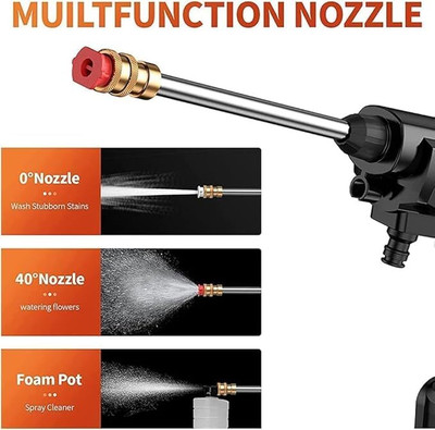 Washify High Pressure Water Gun for Car Wash And Adjustable Nozzle and 5M Hose Pipe Pressure Washer