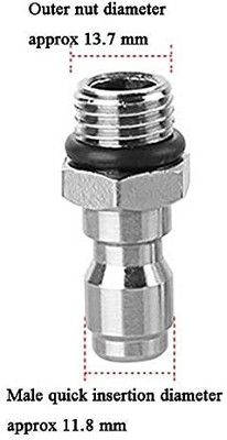 VELVON 1/4 SS Quick connector QC MalePlug for pressurewasher fitting Male Threaded 14mm Pressure Washer