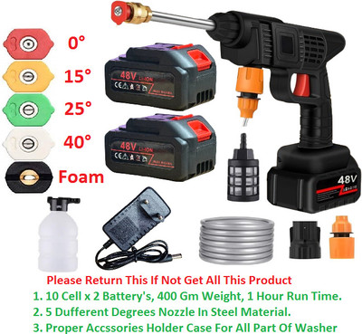 RainRider Cordless 48V 2 Battery High Power Wireless Gun with 5 different uses tips Pressure Washer