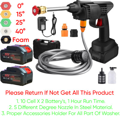 Washify 48V Portable Pressure Washer with Rechargeable 2 Battery Pressure Washer