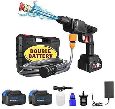 Yogmaan Car washer Gun with Double Rechargeable Battery Pressure Washer Gun Pressure Washer