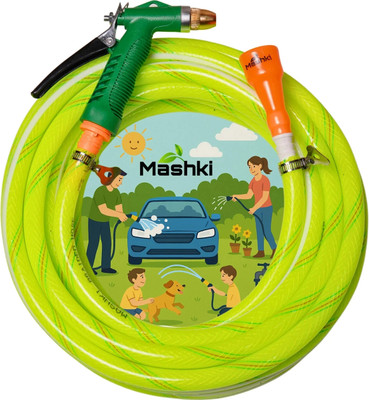 MASHKI 1/2 Inch 10 Meter (33 FEET) 3-Layered Braided Water Pipe With Sprayer Spray Gun