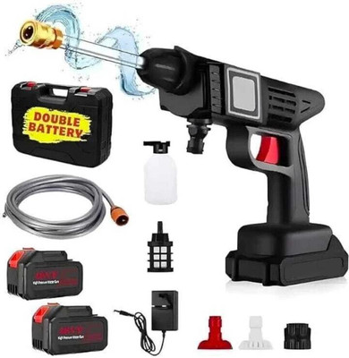 LUXORIO Cordless Rechargeable Pressure Washer Gun with 2 Batteries | Car Washing Pump Spray Gun