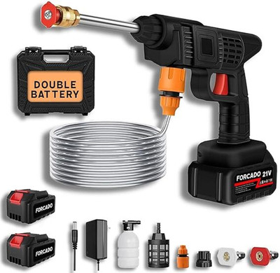 KINGFORU Cordless Portable Wireless Pressure Washer Gun 48V 12000mah(2 Battery) Pressure Washer