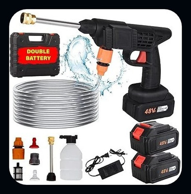 BHAVSHATRI Cordless Portable Wireless Pressure Washer Gun 48V( Double Battery)-A Spray Gun
