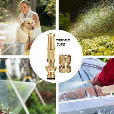 Druidstone Golden Brass Nozzle Water Spray Gun/ Twist Water Jet Hose Nozzles Hose Spray Gun