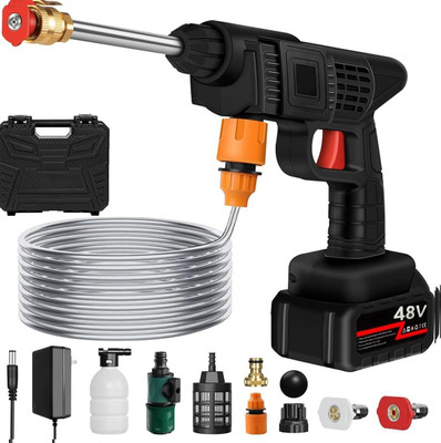 Dicto Wireless High Electric Pressure Rechargeable Washer Gun for Car Bike,48V Battery Pressure Washer