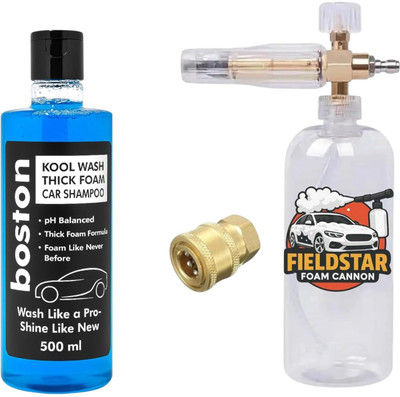 Fieldstar Foam Cannon & Kool Wash Shampoo Combo | 1L Lance + 500mL pH Neutral Car Wash Kit Pressure Washer