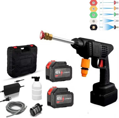 EASYCART Portable High 48V Water Gun pressure Washer with 2 batteries & 5 tips Pressure Washer
