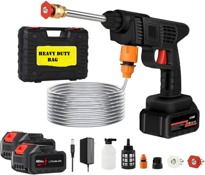 KINGFORU Portable Wireless Pressure Washer Gun (Double_Batteryun 48V) Pressure Washer